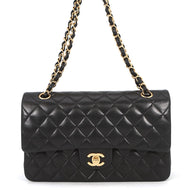 CHANEL Matelasse Double Flap ChainShoulder Bag Black/RedA01112 Lambskin Size 25