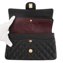 Load image into Gallery viewer, CHANEL Matelasse Double Flap ChainShoulder Bag Black/RedA01112 Lambskin Size 25
