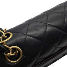 Load image into Gallery viewer, CHANEL Matelasse Double Flap ChainShoulder Bag Black/RedA01112 Lambskin Size 25
