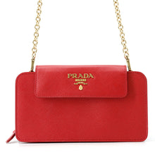 Load image into Gallery viewer, PRADA Saffiano Leather Chain wallet Red1ZH048 Leather
