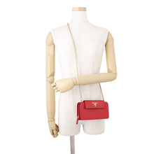 Load image into Gallery viewer, PRADA Saffiano Leather Chain wallet Red1ZH048 Leather
