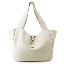 Load image into Gallery viewer, SAINT LAURENT PARIS LE 5 A 7 BEA Le Sancassette Bear Tote Bag Blanc Vintage/Dark Beige763435AADDG9275 Soft Deer Leather

