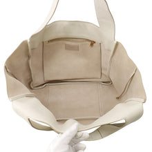 Load image into Gallery viewer, SAINT LAURENT PARIS LE 5 A 7 BEA Le Sancassette Bear Tote Bag Blanc Vintage/Dark Beige763435AADDG9275 Soft Deer Leather
