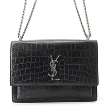 Load image into Gallery viewer, SAINT LAURENT PARIS Sunset ChainShoulder Bag Black442906DND0N1000 Croco embossed leather Size Medium
