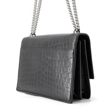 Load image into Gallery viewer, SAINT LAURENT PARIS Sunset ChainShoulder Bag Black442906DND0N1000 Croco embossed leather Size Medium
