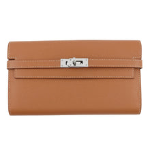 将图像加载到图库查看器中，HERMES Kelly wallet Gold Epsom
