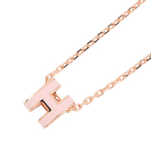 将图像加载到图库查看器中，HERMES Pop Ash Necklace Size Mini Pink Gold Plated Lacquer

