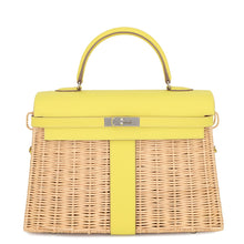 Load image into Gallery viewer, HERMES Kelly Picnic Lime/Natural Swift Leather Willow Size 35
