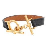 HERMES Croisière Bracelet Size T3 Black Swift Leather