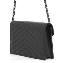 Load image into Gallery viewer, SAINT LAURENT PARIS Cassandra Chain Wallet Black695108BOW081000 Leather
