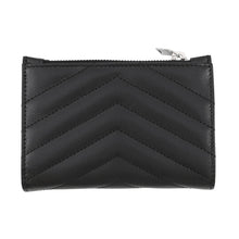将图像加载到图库查看器中，SAINT LAURENT PARIS V Stitch Compact Wallet Black575974BOW021000 Leather
