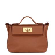 HERMES 24/24 Sac Van Quatre Gold Evercolor Swift Leather Size Mini
