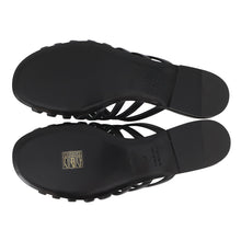将图像加载到图库查看器中，HERMES Sandals Noria BlackH262093Z 02350 Leather Size 37
