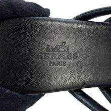 将图像加载到图库查看器中，HERMES Sandals Noria BlackH262093Z 02350 Leather Size 37
