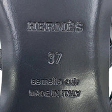 将图像加载到图库查看器中，HERMES Sandals Noria BlackH262093Z 02350 Leather Size 37
