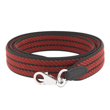 将图像加载到图库查看器中，HERMES Bandouliere Sangle Cordage Rouge H/Black Canvas Swift Leather Size 1"/43.3"
