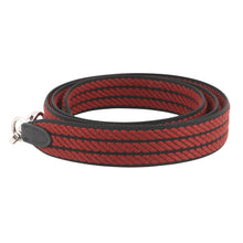 将图像加载到图库查看器中，HERMES Bandouliere Sangle Cordage Rouge H/Black Canvas Swift Leather Size 1"/43.3"
