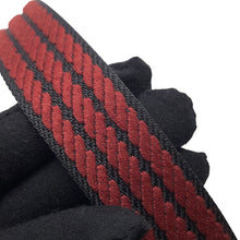 将图像加载到图库查看器中，HERMES Bandouliere Sangle Cordage Rouge H/Black Canvas Swift Leather Size 1"/43.3"
