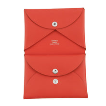 将图像加载到图库查看器中，HERMES Calvi Duo Dog Rouge Tomate Swift Leather
