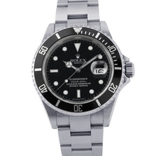 将图像加载到图库查看器中，ROLEX Submariner Date W40mm Stainless Steel Black Dial16610
