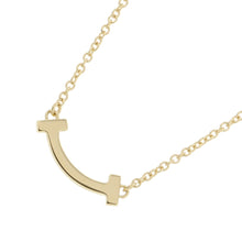 Load image into Gallery viewer, TIFFANY&amp;Co. T Smile Necklace Size Mini62617683 18K Yellow Gold
