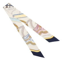 Load image into Gallery viewer, HERMES Twilly Gran Apara Ivoire/Marine/Pink Silk100%
