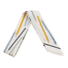 Load image into Gallery viewer, HERMES Twilly A Vos Crayons: Now, get out your colored pencils! / Carre Libre White/Gray/Blue Jean Silk100%
