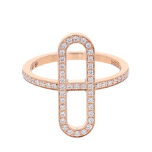 将图像加载到图库查看器中，HERMES Ever Chaine d'Ancre Diamond Ring Size PM/50/#10H118643B 18K Pink Gold
