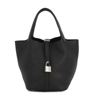 HERMES Picotin Lock Black Taurillon Clemence Size PM