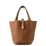 HERMES Picotin Lock Gold Taurillon Clemence Size PM