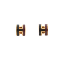 Load image into Gallery viewer, HERMES Pop Ash Earrings Rocabar Size Mini Galaxy Lacquer Gold Plated
