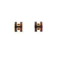 HERMES Pop Ash Earrings Rocabar Size Mini Galaxy Lacquer Gold Plated