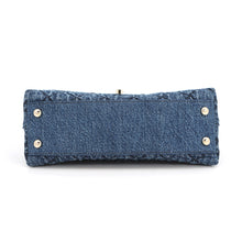 Load image into Gallery viewer, CHANEL Matelasse Coco Handle Top Handle Denim Flap Bag BlueA92990 B23338 U7740 Washed denim, cotton, calf leather Size XS
