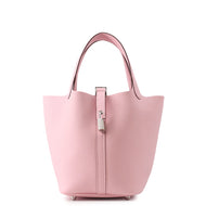 HERMES Picotin Lock Rose Sakura Taurillon Clemence Size PM