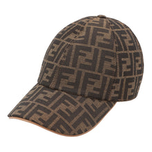 Load image into Gallery viewer, FENDI FF Logo Baseball Cap Size M/22.6" BrownFXQ379 65% Polyester, 35% Cotton
