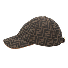 Load image into Gallery viewer, FENDI FF Logo Baseball Cap Size M/22.6" BrownFXQ379 65% Polyester, 35% Cotton
