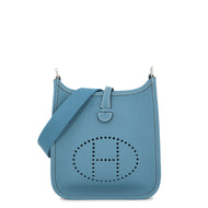 HERMES Evelyne Long New Blue Jean Taurillon Clemence Size TPM