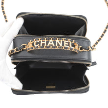 将图像加载到图库查看器中，CHANEL Matelasse Logo Handle 2-Way Shoulder Bag BlackAS3222 Caviar Leather
