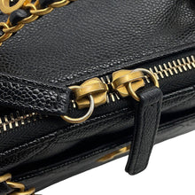 将图像加载到图库查看器中，CHANEL Matelasse Logo Handle 2-Way Shoulder Bag BlackAS3222 Caviar Leather
