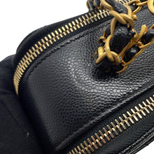 将图像加载到图库查看器中，CHANEL Matelasse Logo Handle 2-Way Shoulder Bag BlackAS3222 Caviar Leather
