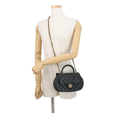 将图像加载到图库查看器中，CHANEL Matelasse Top Handle 2-Way Bag BlackAS4569 Lambskin
