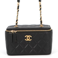 CHANEL Matelasse Vanity ChainShoulder Bag BlackAP2550 Lambskin