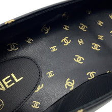 Load image into Gallery viewer, CHANEL Ballerina Flat Pumps Black/GoldG45127 Lambskin Patent Leather Size 37 1/2
