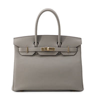 HERMES Birkin Gris Meyer Togo Leather Size 30