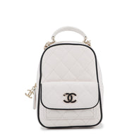 CHANEL Matelasse Chain Backpack White/BlackAP4514 Lambskin