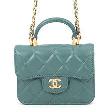 Load image into Gallery viewer, CHANEL Matelasse flap coin purse GreenAP2200 Lambskin
