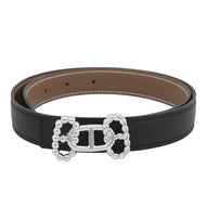 HERMES Belt Buckle Parade & Leather Belt Kit 24 Size 70 Black/EtoupeH012161UK05 Swift Leather Epsom