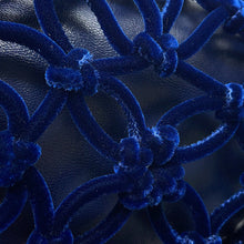 Load image into Gallery viewer, CHANEL Drawstring Shoulder Bag Navy Leather Velvet
