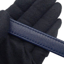 Load image into Gallery viewer, CHANEL Drawstring Shoulder Bag Navy Leather Velvet
