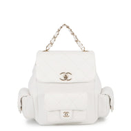CHANEL Matelasse Multi-Pocket Backpack WhiteAS4399 Caviar Leather